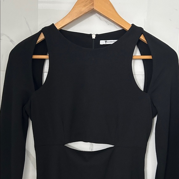 Alexander Wang Black Long Sleeve Cutout Midi Sheath Dress - Picture 4 of 9